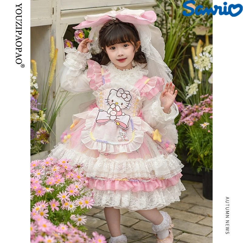 

Sanriou Dress Hello Kitty Lolita Girls Party Skirt Girl Kid's Dress Children's Clothes Girls Clothes Kawaii Anime Birthday Gift