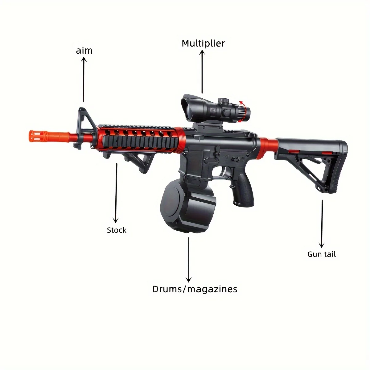 Blaster-Pistole, elektrischer Ball-Blaster, coole Spielzeugpistole mit hoher Orbeez-Pistole, wiederaufladbares Splatter-Ballspielzeug für Outdoor-Aktivitäten
