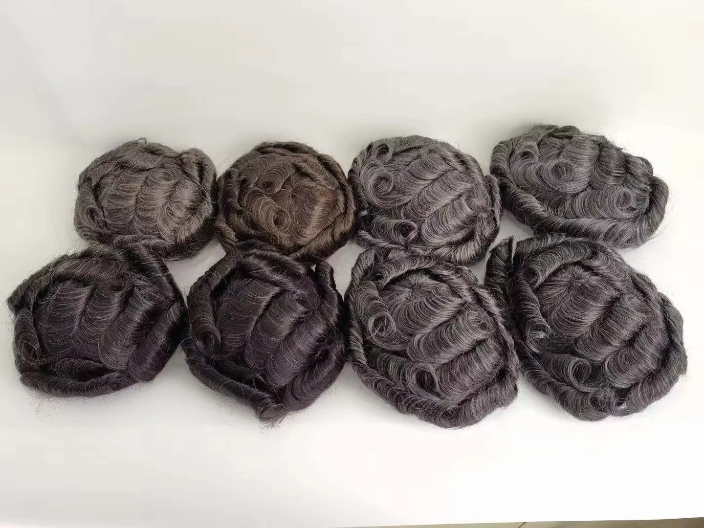 أفضل بيع 1b50 فضي رمادي 100% شعر مستعار بشري متين 6 بوصة خط شعر طبيعي غير مرئي شعر مستعار رقيق للغاية للرجال