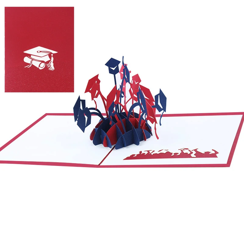 Happy Graduation 3D Greeting Card, College, High School, University, Master, PHD, Graduate, Doctor Hat, Thank You Card, Gift