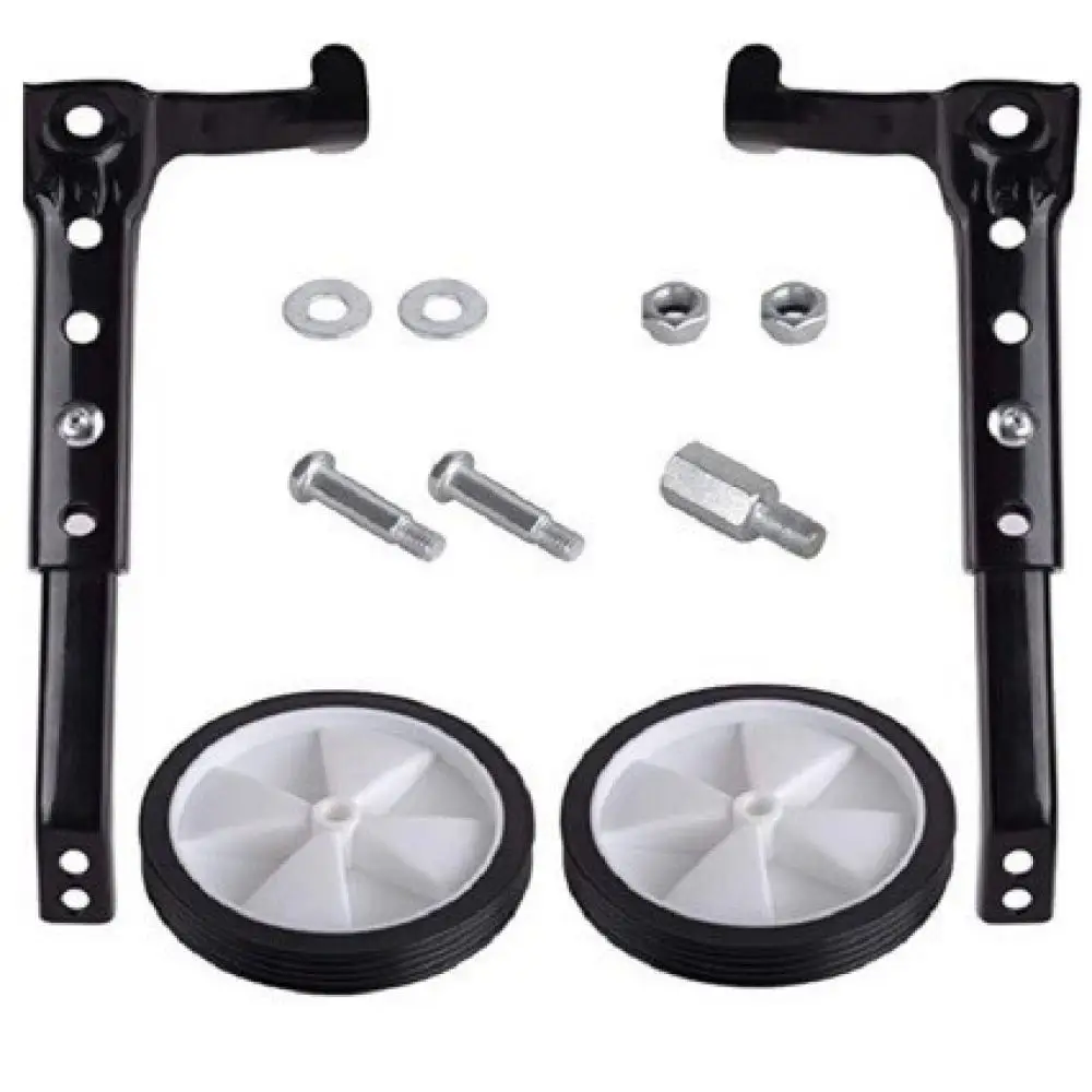 Adjustable Kids Training Wheels Flashing LED Light Heavy Duty Metal Stabilizer Universal Silent Auxiliary Bike Parts