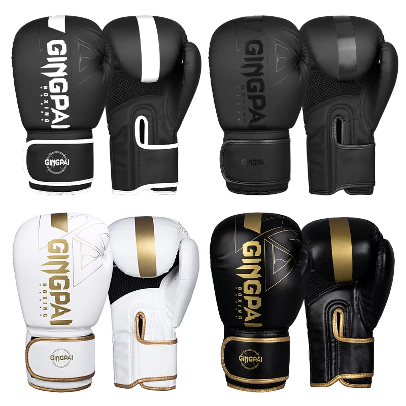 Gants de boxe en cuir PU pour adultes, gants d'entraînement, équipement de sac de sable, Muay Thai, MMA Profession, 8 oz, 10 oz, 12 oz, 14oz