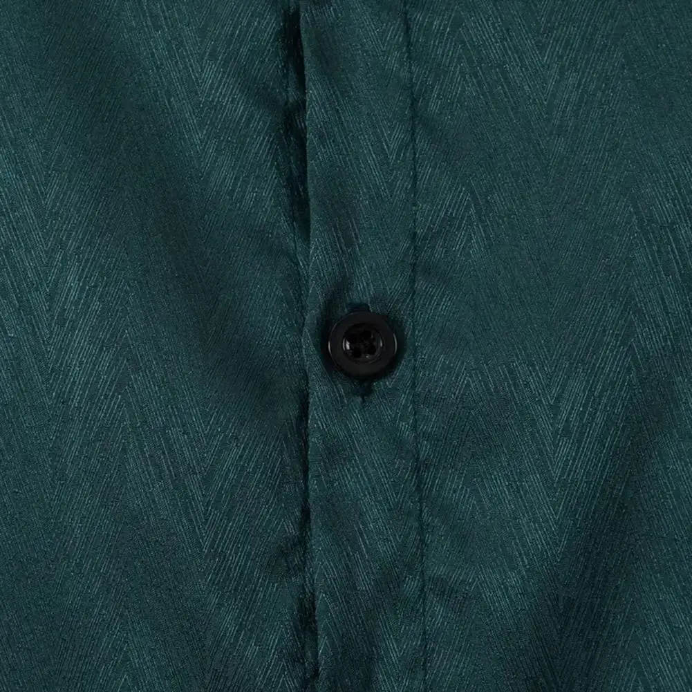 Long Sleeve Shirt Men's Top Men's Glossy Dress Shirt Long Sleeve Formal Button-down Shirt Turndown Collar for Prom Party Wedding
