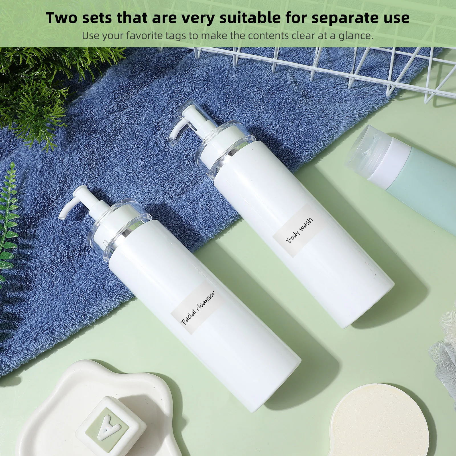 2 قطعة زجاجة مضخة محلول قابلة لإعادة الملء حاوية السفر المحمولة 200 مللي موزع شامبو زجاجات مضخة فارغة لمستلزمات التجميل #1