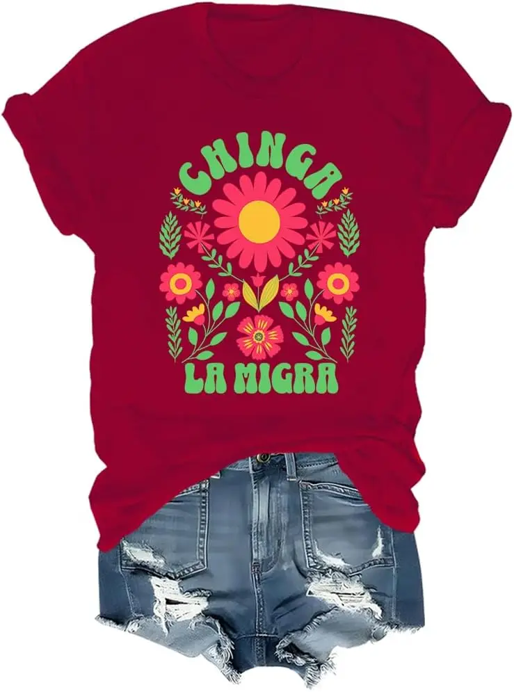 Chinga La Migra Shirt Chinga La Migra Floral Shirt Graphic Tees