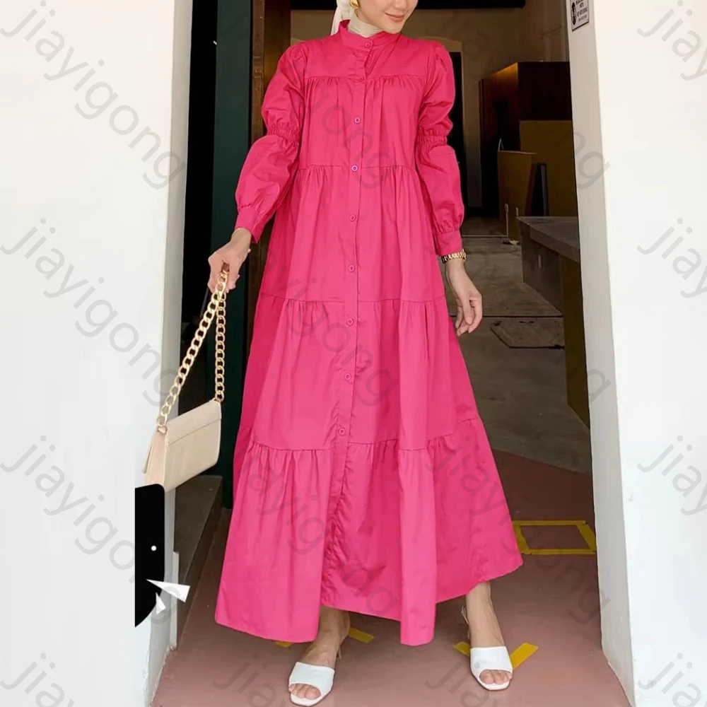 فساتين سهرة بأكمام طويلة وأزرار ذات طبقات فستان المشاهير الأنيق الرائع عالي الجودة للحفلات الراقصة للنساء حسب الطلب #1