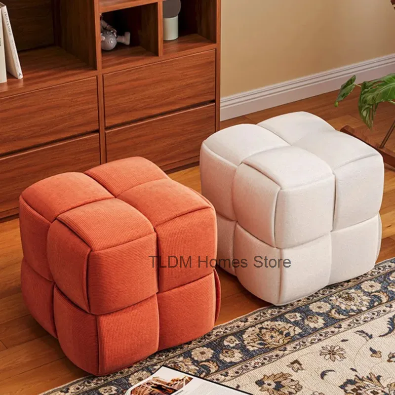 Small Stool For Home Use Simple Entrance Shoe Changing Stool Living Room Sofa Solid Wood Footrest Low Stool Furniture Seat Puffs