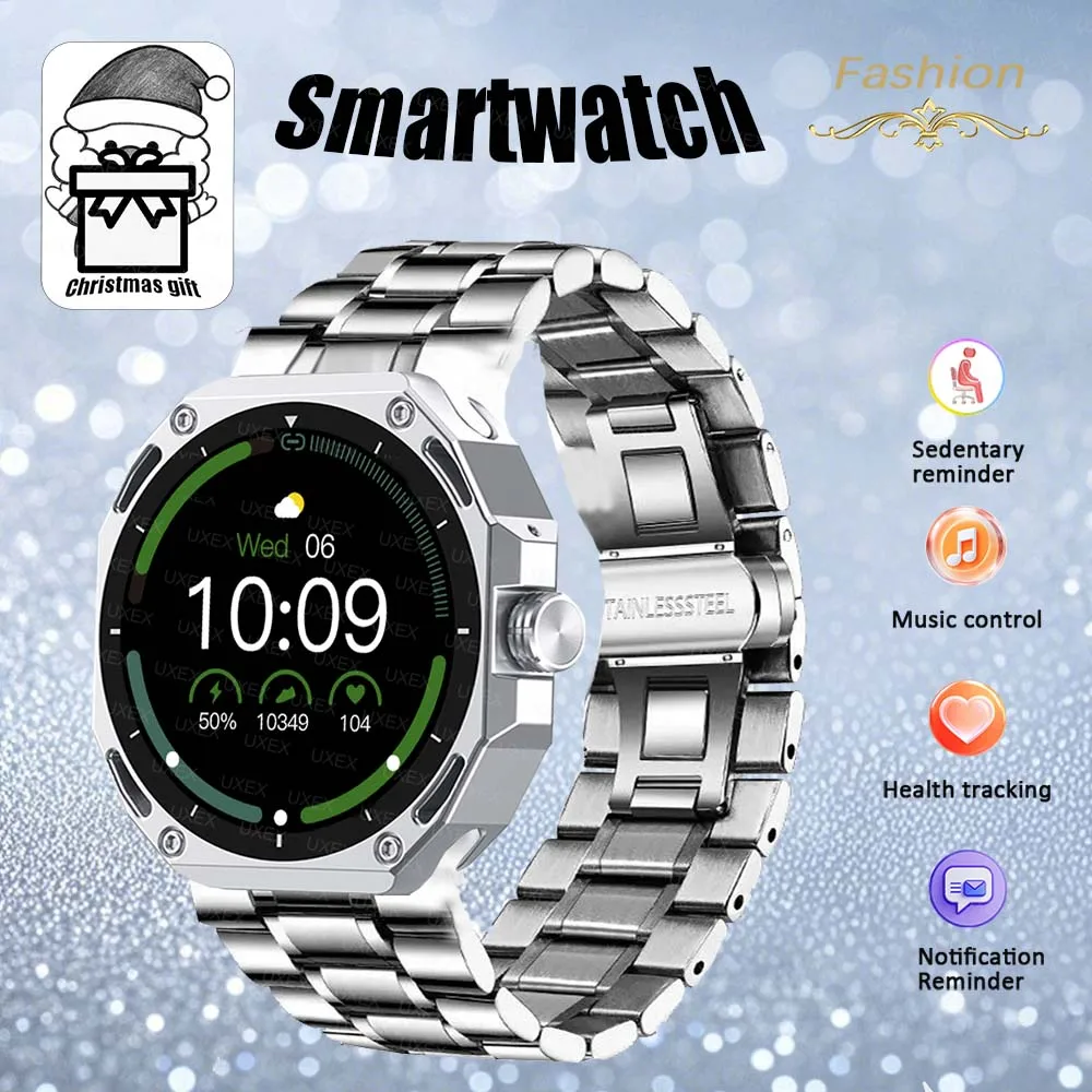 Homens de negócios smartwatch relógio 1.53 hd sempre na exibição bluetooth chamada foto personalizada 3d ui feminino presente natal relógios ao ar livre