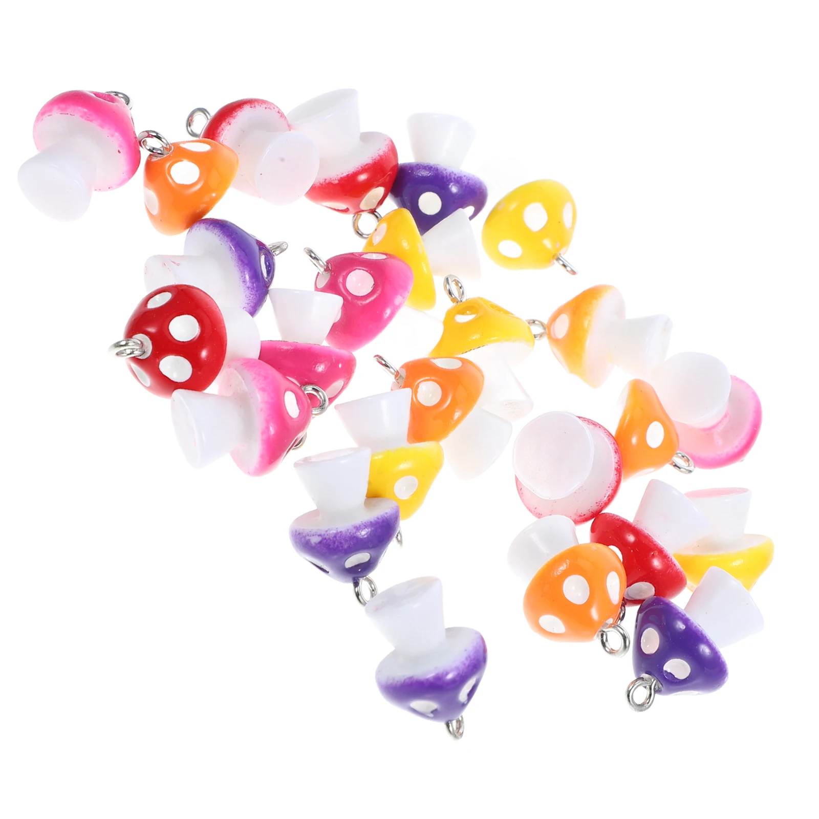 

25pcs Mushroom-Shaped Charms Keychain Pendant Jewelry Cute Handmade Mushroom Pendant Keychain Resin Craft Pendants Diy Craft