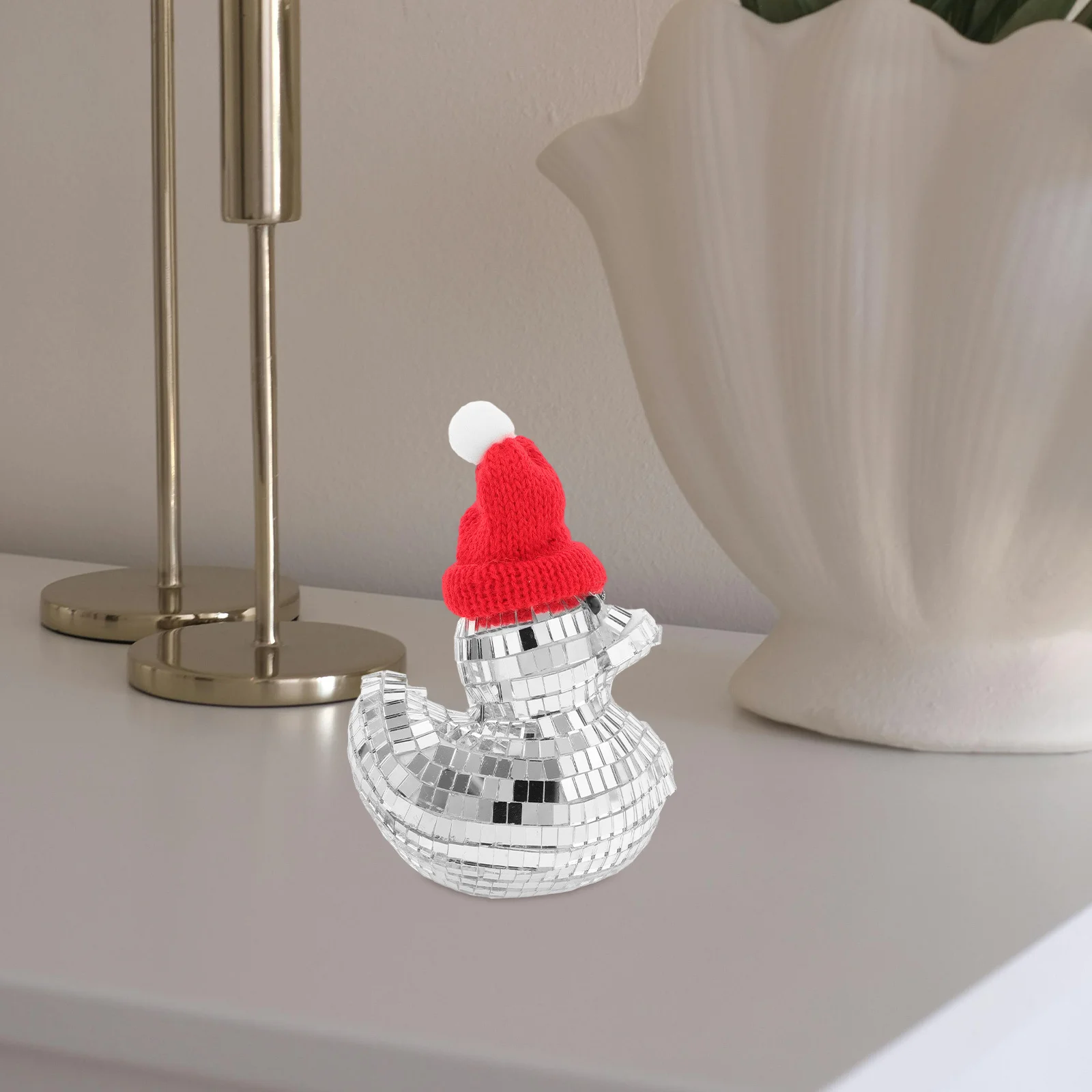 

Desktop Decoration Disco Animal Figurines Playful Mirror Duck Ornament Party Favor Office Decor Christmas Decoration