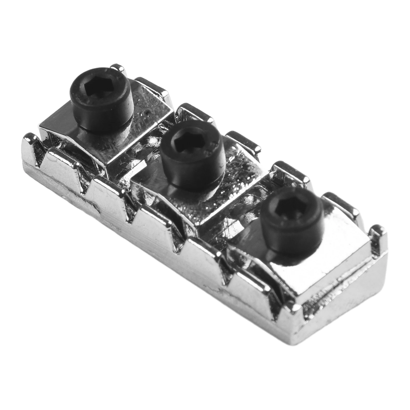 Stainless Steel Guitar Locking Nut String Lock Top Mount Type ST Electric Guitar Bridge Applicable Comes with Screws and Wrench