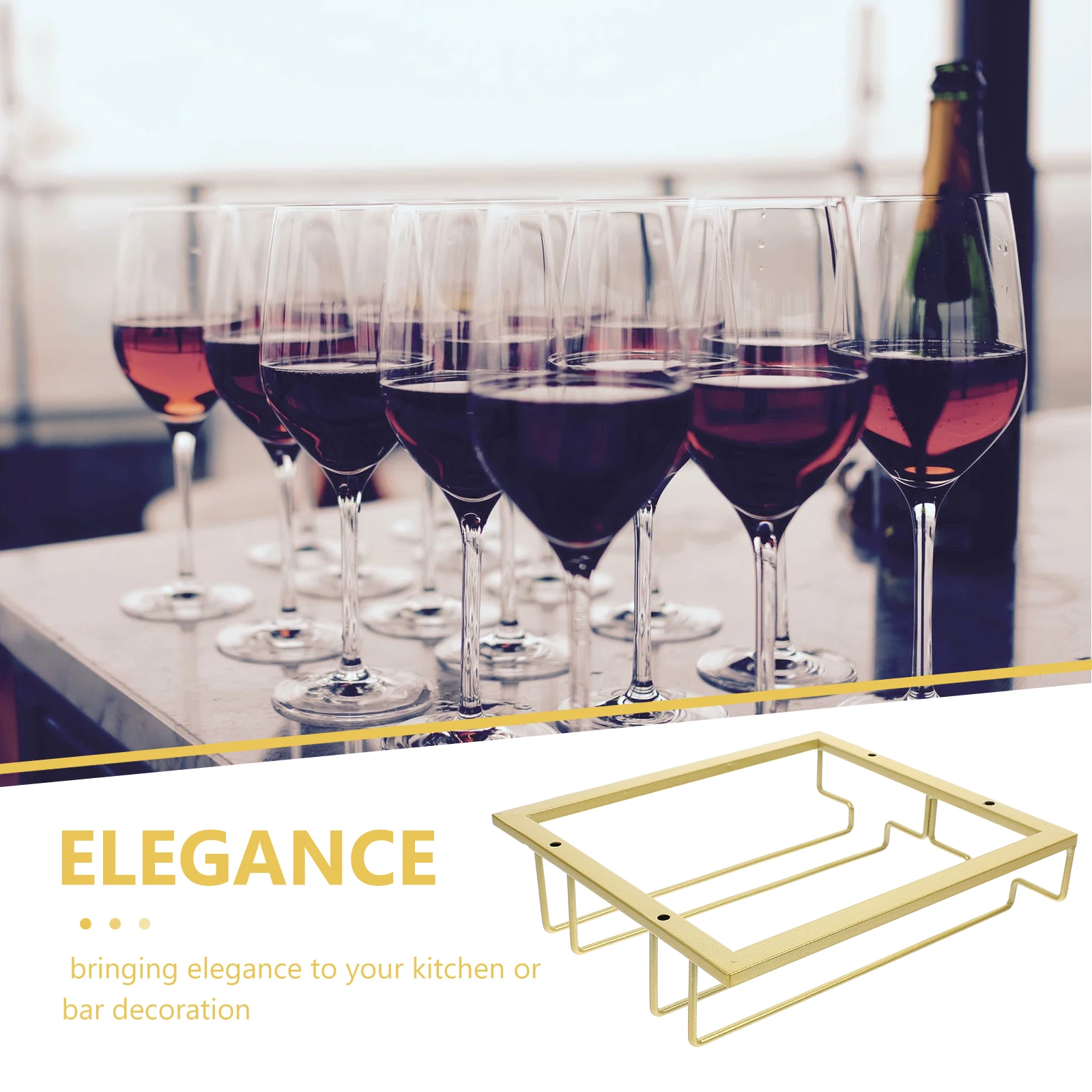 

Holder Upside down Glass Racks Drinking Glasses Storage Organizer under Cabinet Stemware