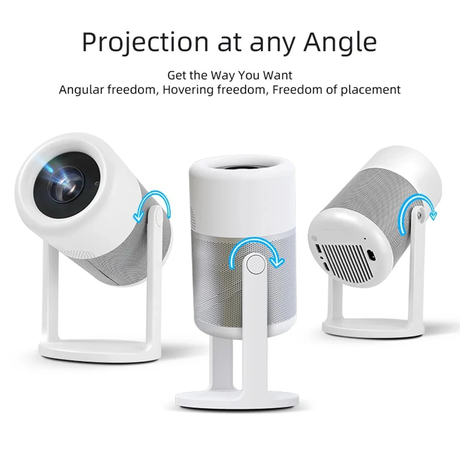 Universal Projector 4K HD Portable Projector Autofocus 360 Degree Adjustment Home Theater Projector Support WIFI BT for Android