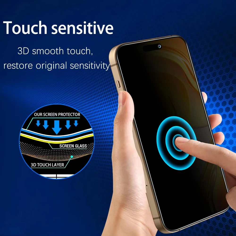 Protectores de pantalla de teléfono de privacidad de vidrio templado, 5 uds., para iPhone 17 16 15 14 13 12 11Pro Max XS XR 7 8 Plus Mini Air, película antiespía