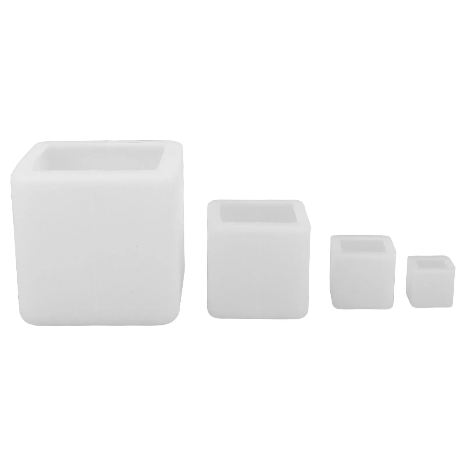 

4Pcs Square Resin Silicone Casting Molds High Quality DIY Epoxy Resin Cube Mold Flower Soap Craft Supplies