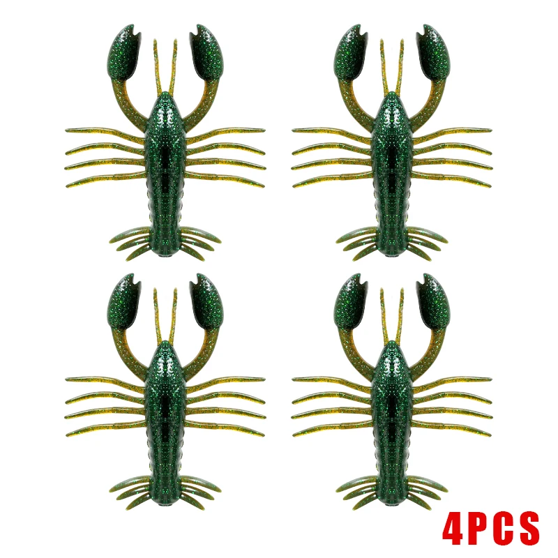 4pcs1Set Floating Shrimp Lure New Ned Shrimp Soft Bait 8cm 8.5g TPE Biomimetic Multi Leg Floating Shrimp Black Pit Fishing Lures