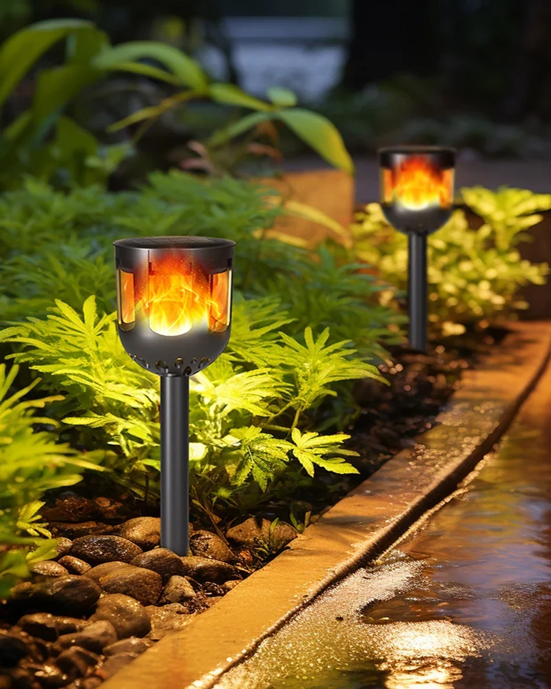 Solarleuchten für den Außenbereich, Solar-Fackelleuchten mit flackernder Flamme, für Gartendekoration, solarbetriebene Lichter für Wege, Terrasse, Hof
