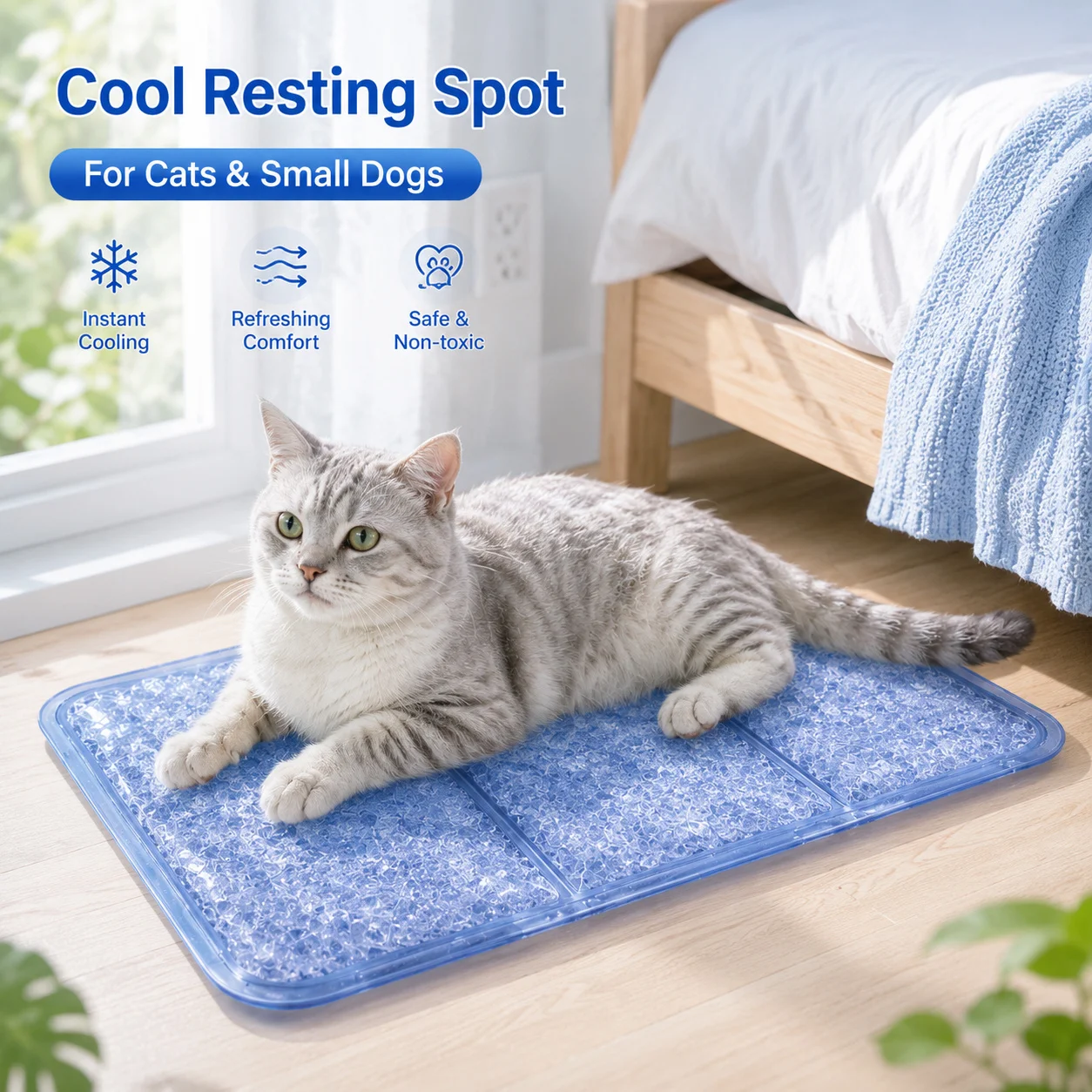 Summer Cool Gel Chair Cushion 42x32cm Foldable Ice Crystal Mat For Car Seat Office Chair Home Sofa And Pet Bed