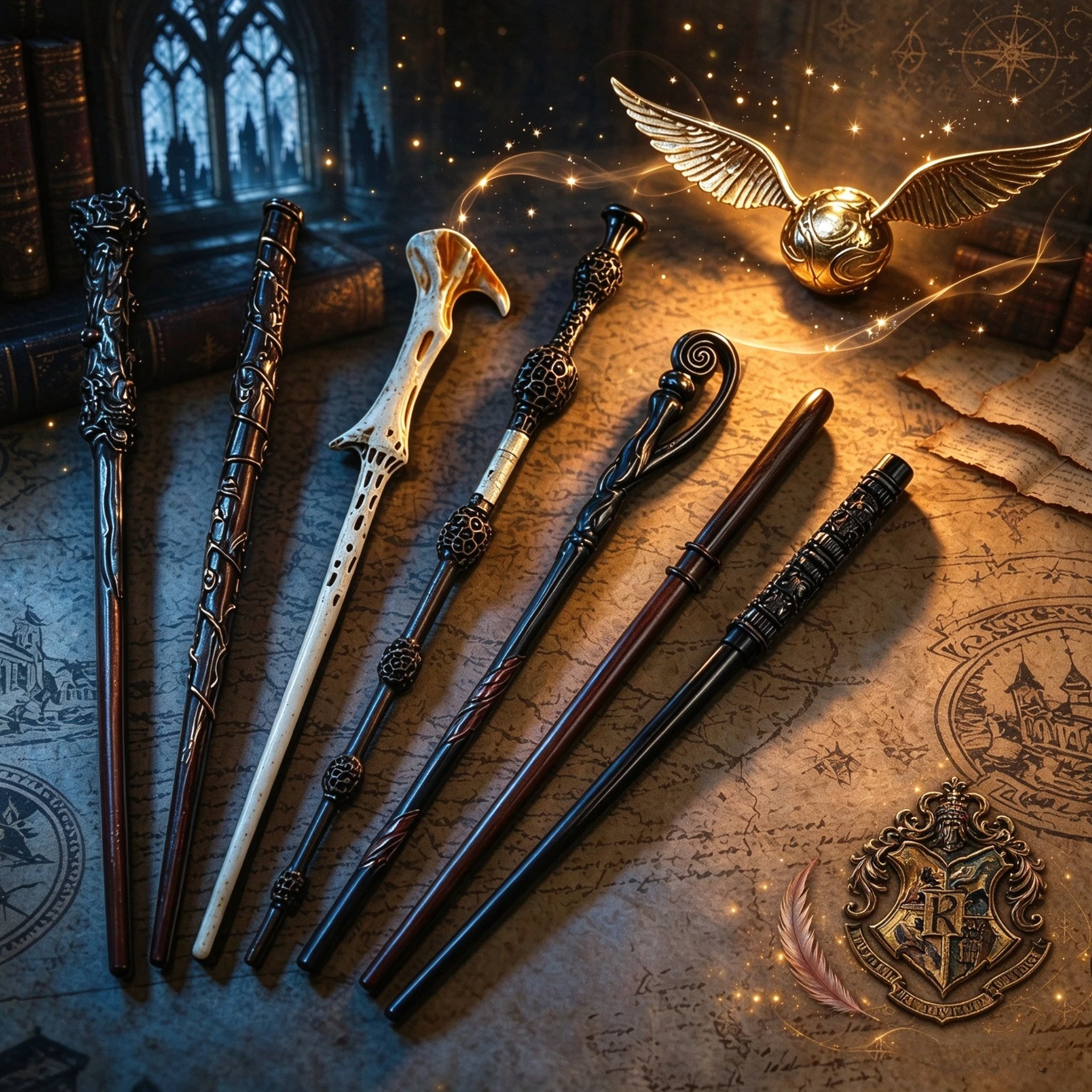 Varitas mágicas de Harry, hechas a mano, con la pelota dorada, accesorio para disfraces de cosplay, decoración para fiestas de Halloween, artículo de colección, regalo para fans.