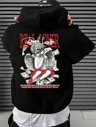 Real Love Printing Men Hoody O-Neck All Match Loose Comfortable Sweatshirt Fashion Fleece Basic Hoodie Autumn All-match Clothes