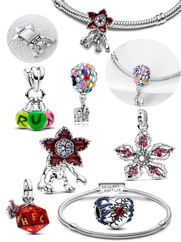 925 Silver Pendant Jewelry Gift NEW in Moveable Demogorgon Charm Beads fit original Spiderman charms Marvel Bracelet Women