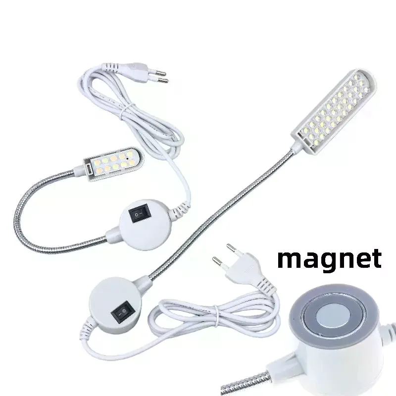 AC220V EU/US Standard Sewing Machine Magnet LED Light DIY Bedhead Reading Lamp 10/20/30/40 LED Beads Sewing Machine Light