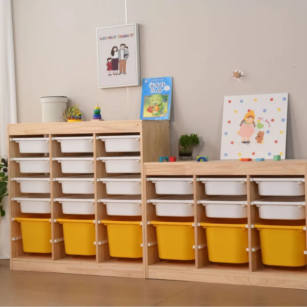 

Новый шкаф для хранения детских игрушек, детская комната, стеллаж для хранения большой емкости из цельного дерева, полка для хранения детских игрушек
