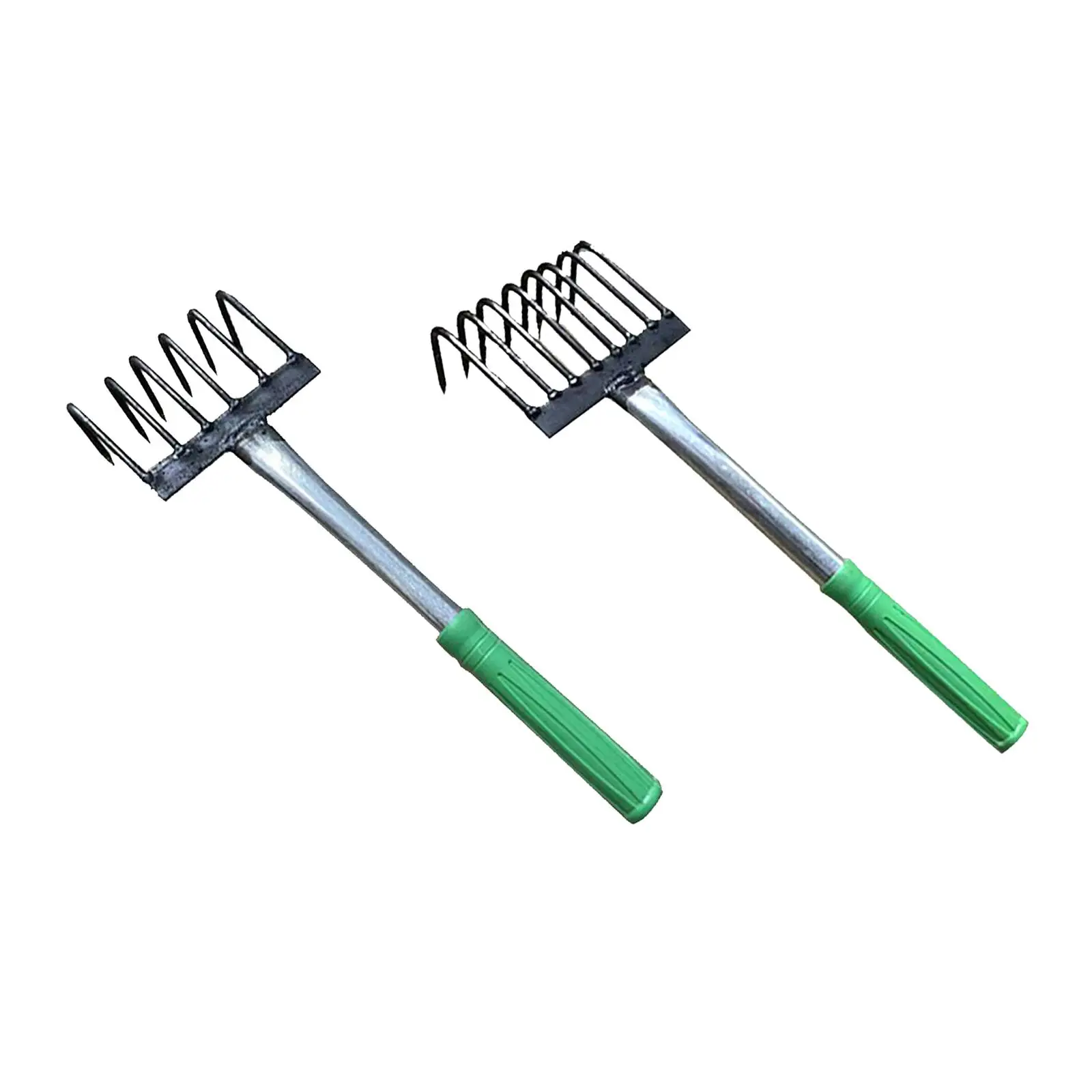 Rastrillo de mano para jardín, herramienta de jardinería, rastrillo pequeño de acero inoxidable resistente para hojas