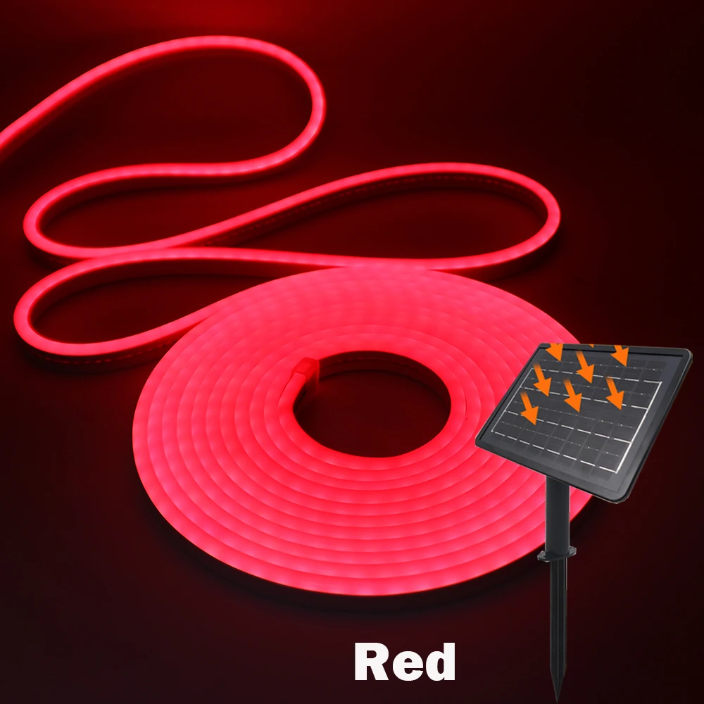 KISUFU DC24V Solar LED Neon Strip Light Multi-color 6x12mm 4