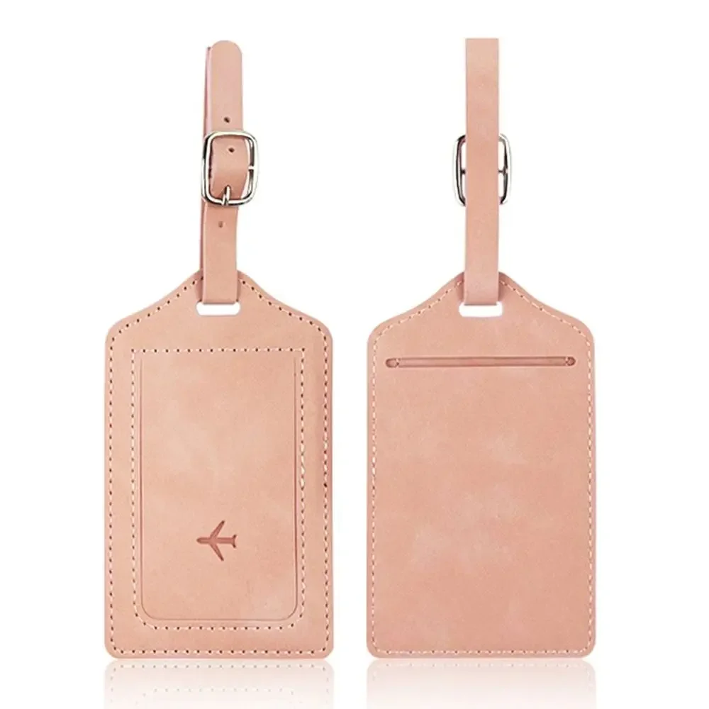 Fashion Leather Luggage Tag Portable Baggage Label for Men Women Universal Travel Boarding ID Tags Accessories