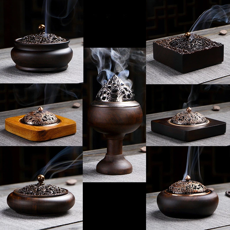 Wooden Auspicious Clouds Tray Incense Burner Creative Fragrant Supplies Decoration Home Indoor Handmade Thread Incense Zen Tools