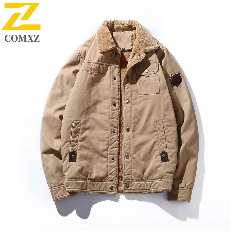 

COMXZ Men Jackets Casual Stand Collar Outdoor Travel Thickened Warm Coat Fashion Hiking Cold Resistant Lightweight Winter Jacket