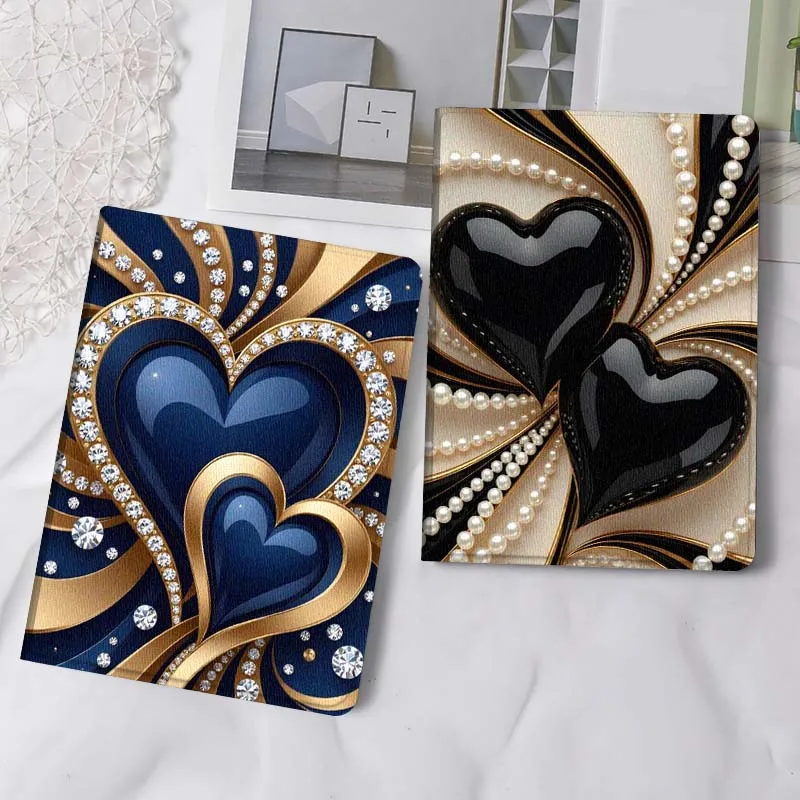 

Shining Love Heart Popular Gift For iPad Pro Air Mini 2 3 4 5 6 7 6th 7th 10th 11th 10.2 9.7 10.5 11 Foldable Tablet Case