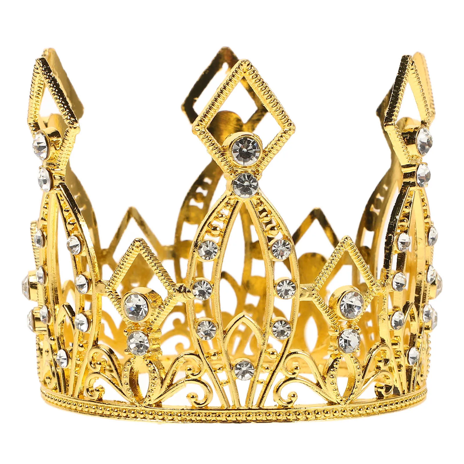 

Golden Crown Cake Ornament Small Alloy Tiara Topper Wedding Dessert Table Party Decoration Wedding Cake Ornament