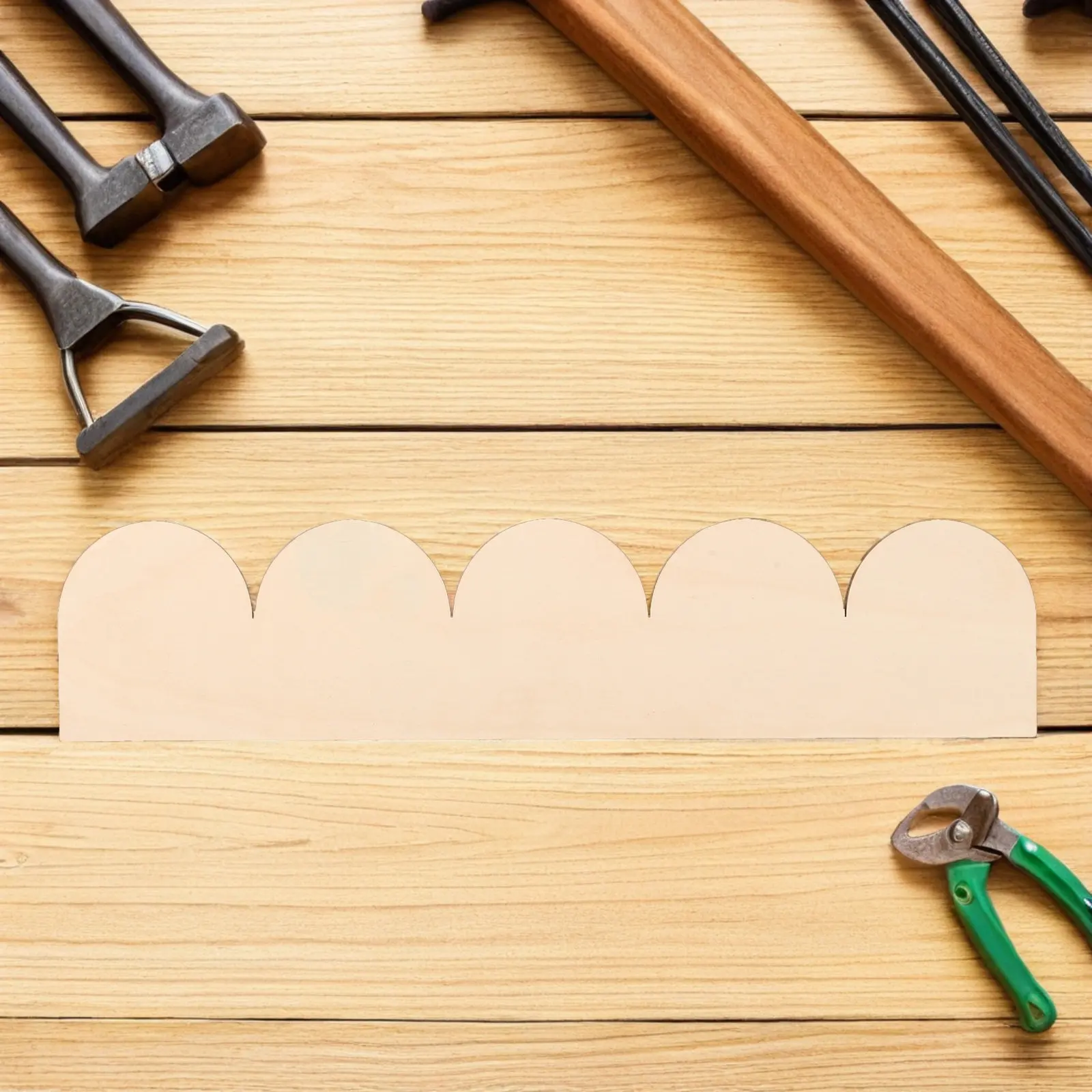 

12Pcs Wood Door Frame Decorative Scalloped Trim Curved Moulding Shelf Edge Furniture Craft Unfinished Wood Strips