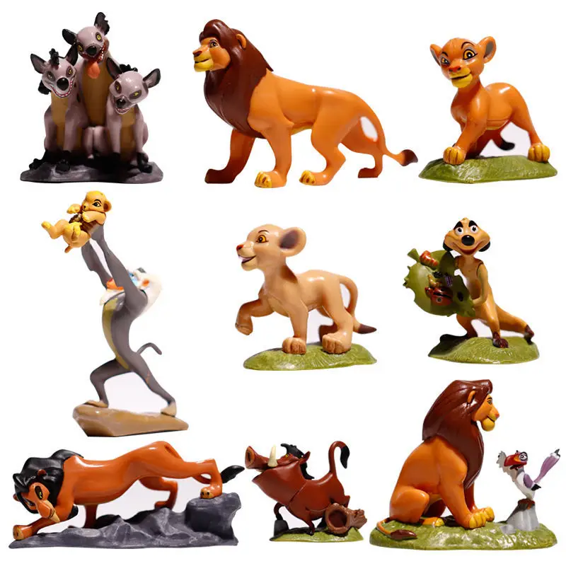 9 pcs Disney Lion King Simba Guard King Figure Mufasa Scar PVC Action Figure Doll Toy Cake Ornament Model Children Birthday Gift