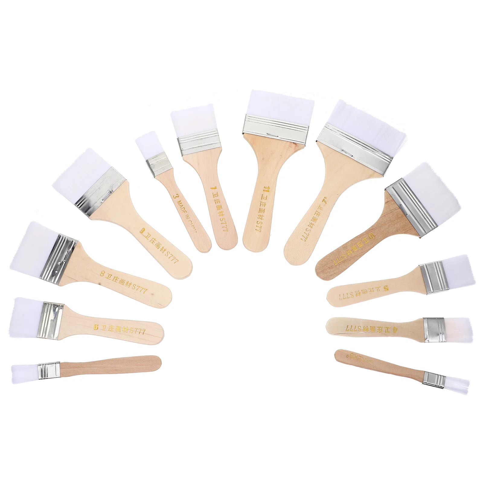 12 Pcs Large Canvas Paint Brush Nylon Flat Tips Paintbrush Painting Oil Watercolor Pens