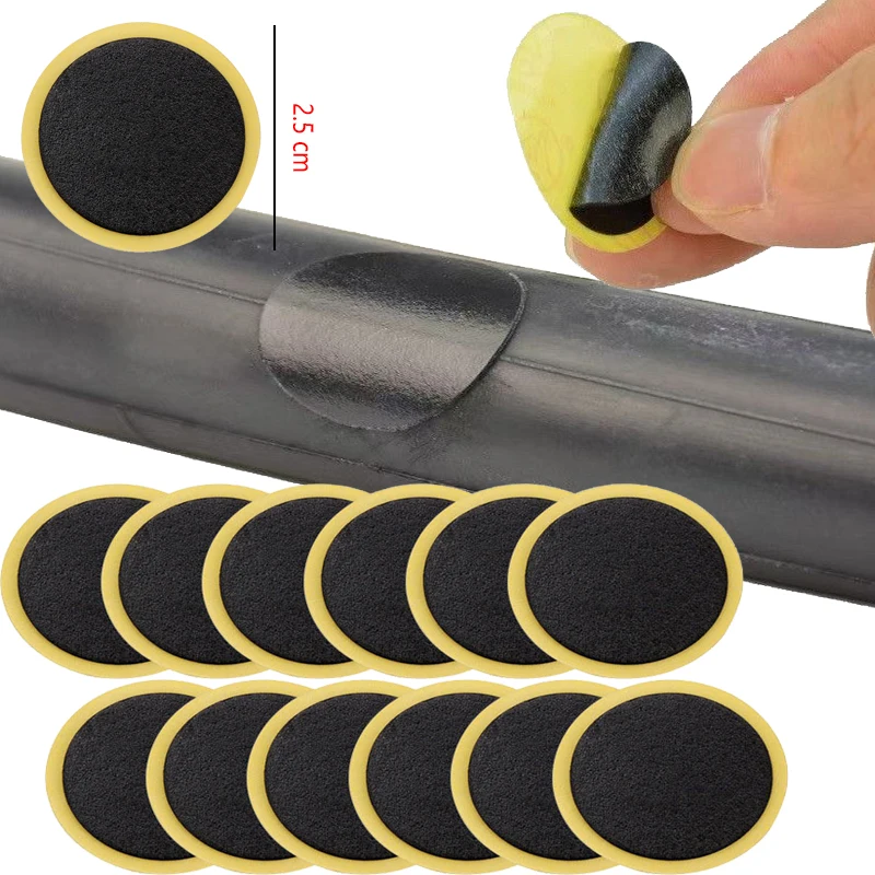 Pre-Glued Bike Tire Patches - Glue-Free Quick Repair Kit for All Bicycle Tyres Tubeless Durable Self-Adhesive Easy To Use