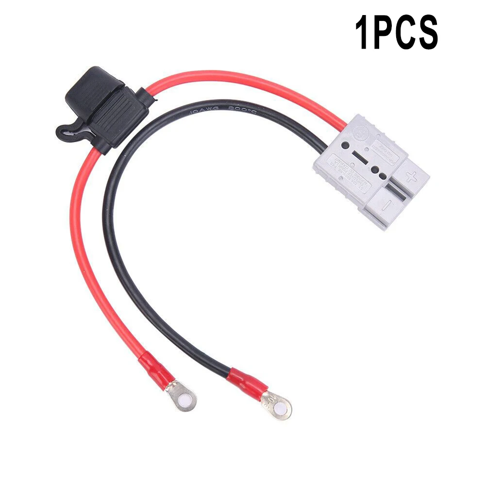 Battery Charging Connector Cable Kit For Anderson Plug Lead To Lug M8 Terminal 10AWG 50A 50/100CM Cable Binding Post Sheath