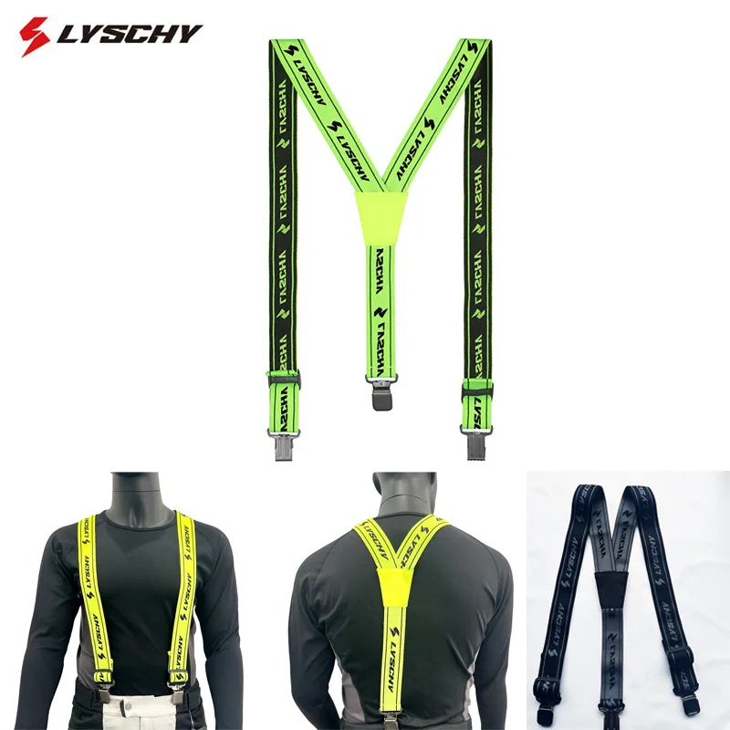 Brand New Heavy Duty Braces Pant Suspenders Adjustable Y Back Suspender Straps Motorcycle Racing Pants Snow Jet Apparel Parts L