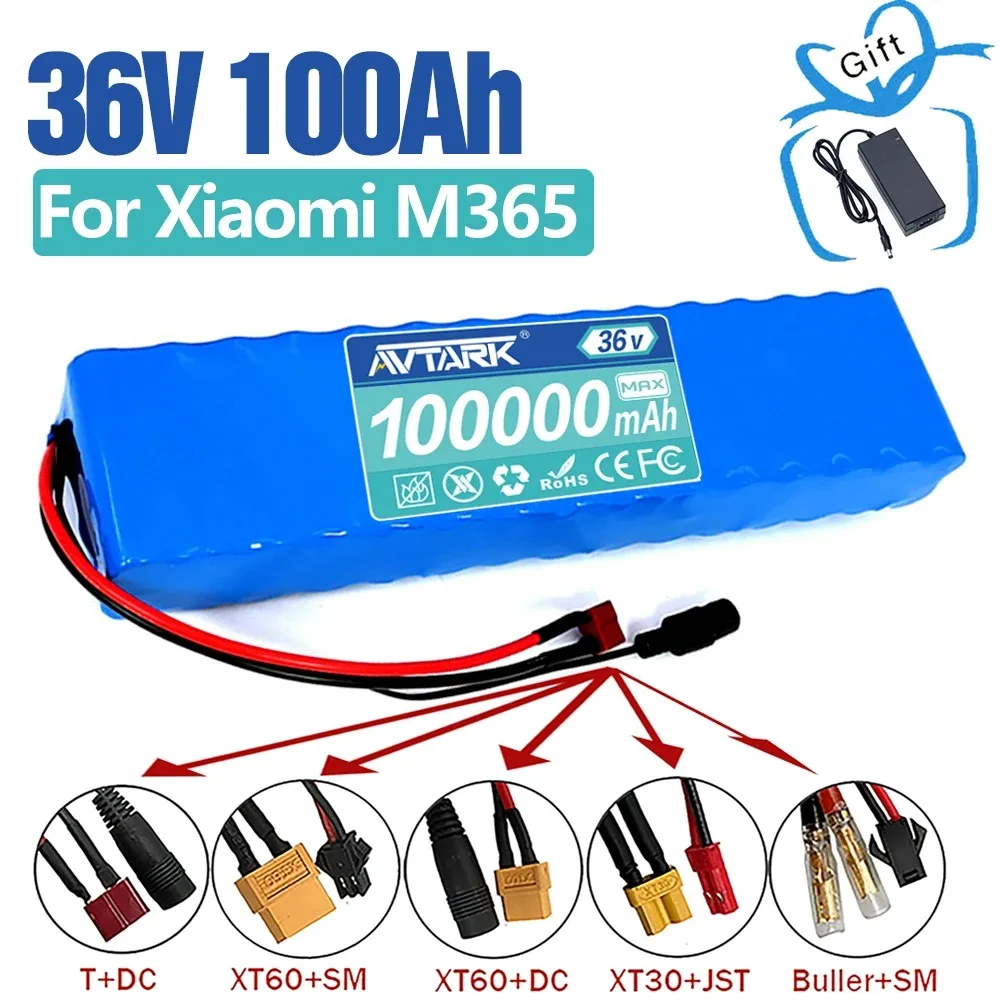 Imagem -03 - Bateria de Lítio para Xiaomi M365 Pro Ebike Bicicleta Scooter Interior com 20a Bms Xt60 e Tomada t 600w 42v 100ah 10s3p 18650