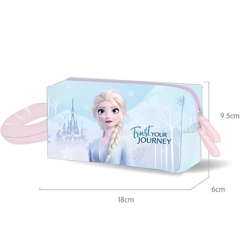 Anime Disney Frozen Elsa Cosmetic Bag Kawaii Elsa Portable Pencil Case Large Capacity Stationery Storage Bag Cartoon Wash Bag