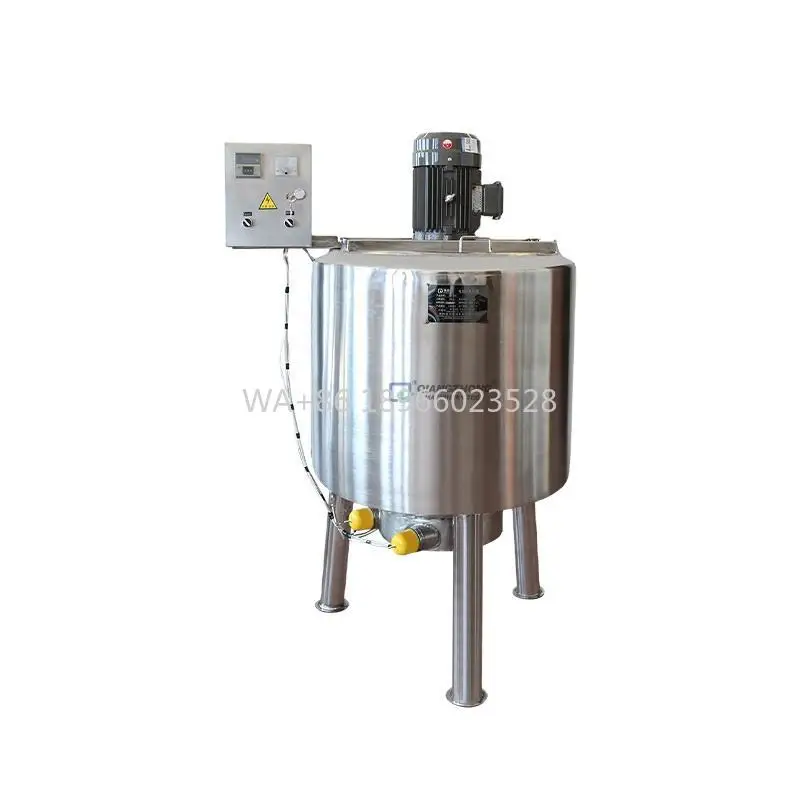 

Cosmetic Detergent Food Juice Heating Mixer Tank With AgitatorStainless Steel Overhead Stirrer Mixing Tank Jacket Gel Liquid