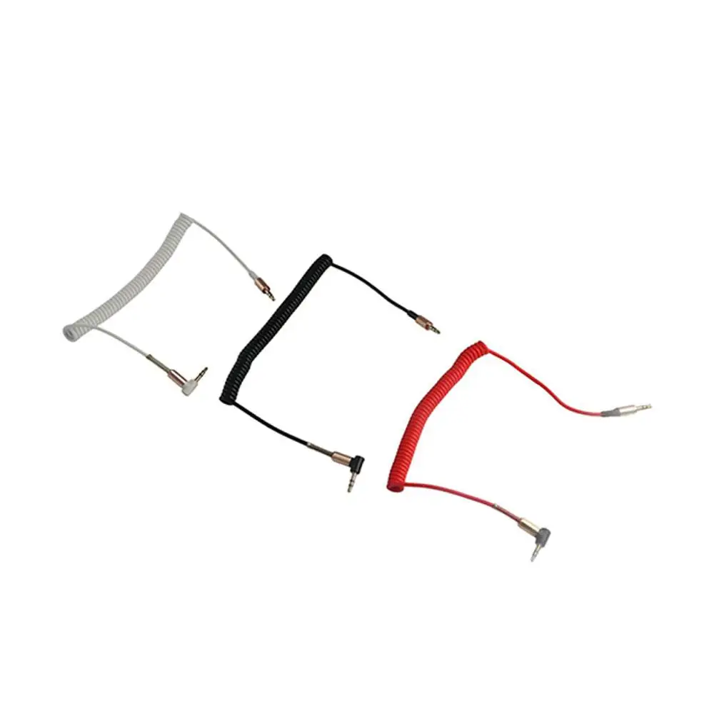 Earphone Jack Speaker Stretch Spring Cable Elbow Stereo 3.5 mm To 3.5mm Plug Car Aux Cord Audio Wire Audio Cable Aux Cable