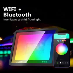 RGB TUYA Floodlight Smart APP Voice Control RGBCW CCT 3000-6500K 30W 50W 100W 220V AC for Garden Party Outdoor Lighting