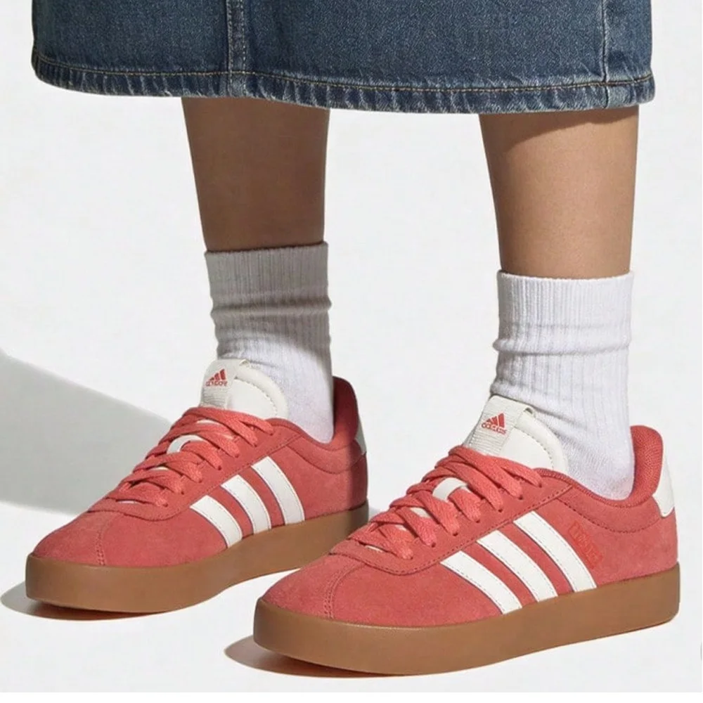 adidas VL COURT 3.0 German training shoes, casual classic basic style, comfortable and versatile, thin sole, low-top, women's model, red JP5327
