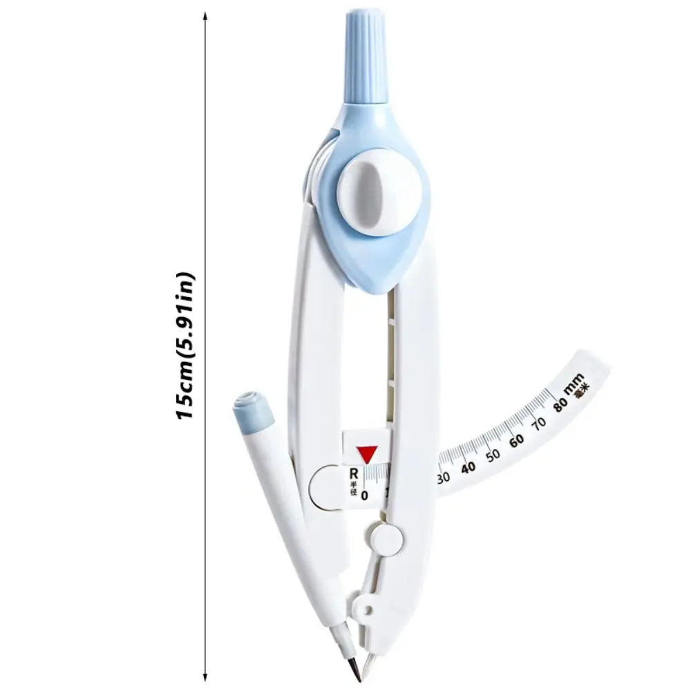 New 1-13cm Diameter Digital Display Compass With Scale Press Type Students Compass With 6pcs Refills Drawing Circles Tool Gift