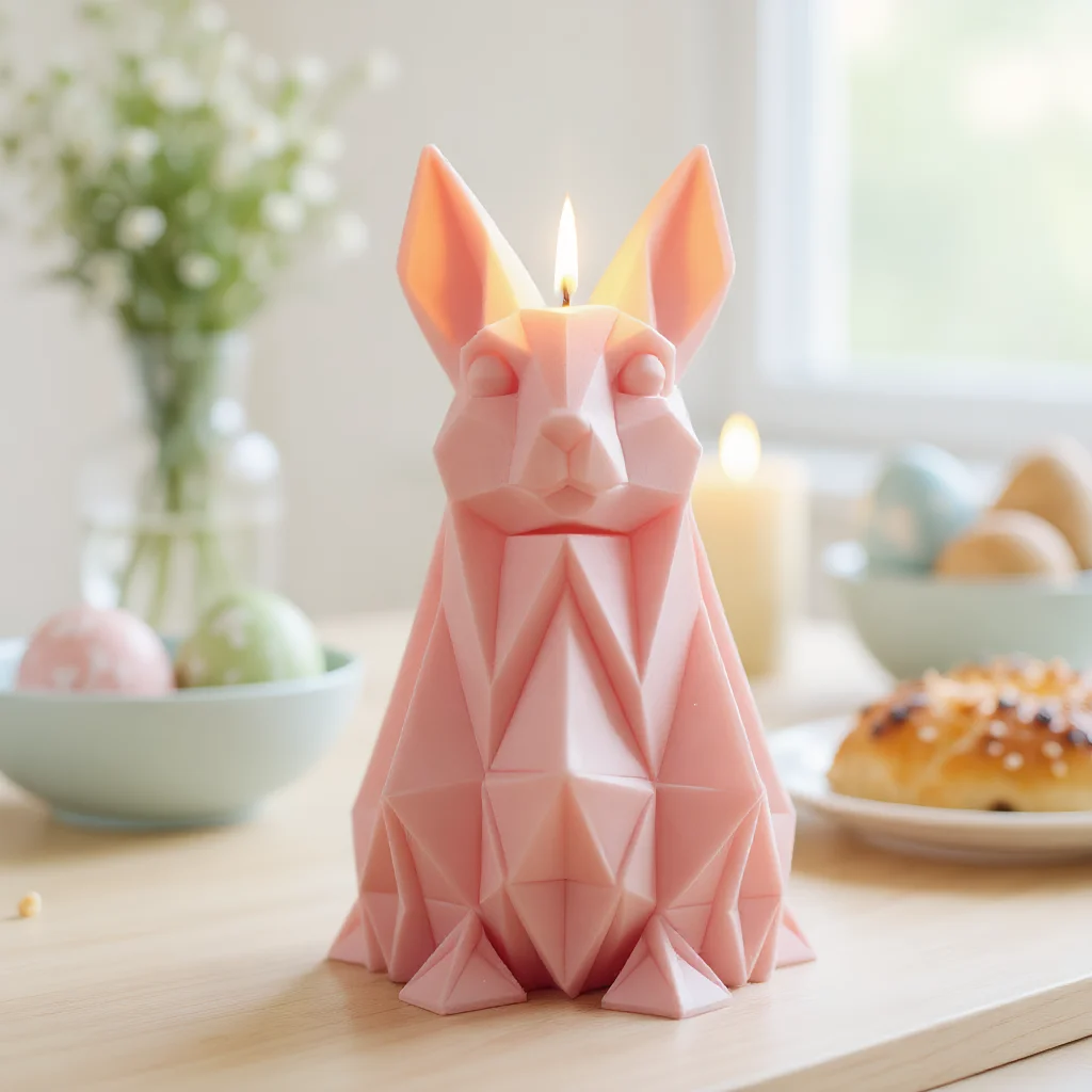 

Origami Rabbit Scented Candle Silicone Mold DIY Easter Plaster Diffuser Ornament Epoxy Resin Molds for Candles Making Supplies