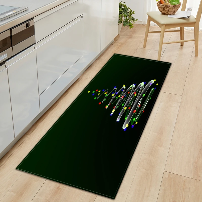 Household floor mat Christmas tree kitchen carpet non-slip welcome indoor door  Happy New Year living room 