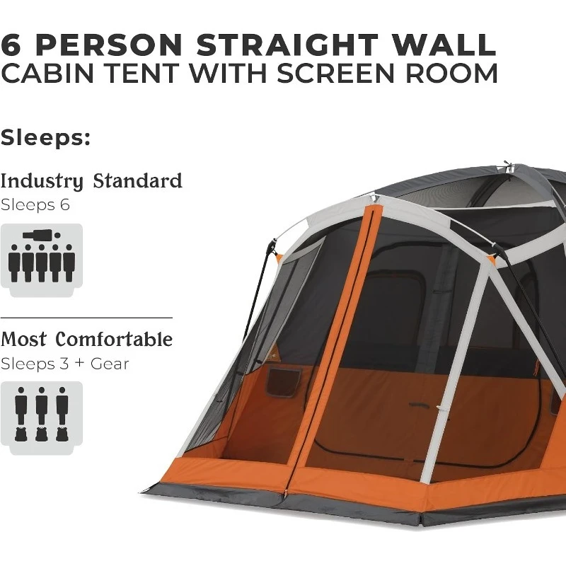 Portable Family Camping Tent for 2-4 Person with Carry Bag Sports Entertainment Outdoor Shelter for Hiking And Travel